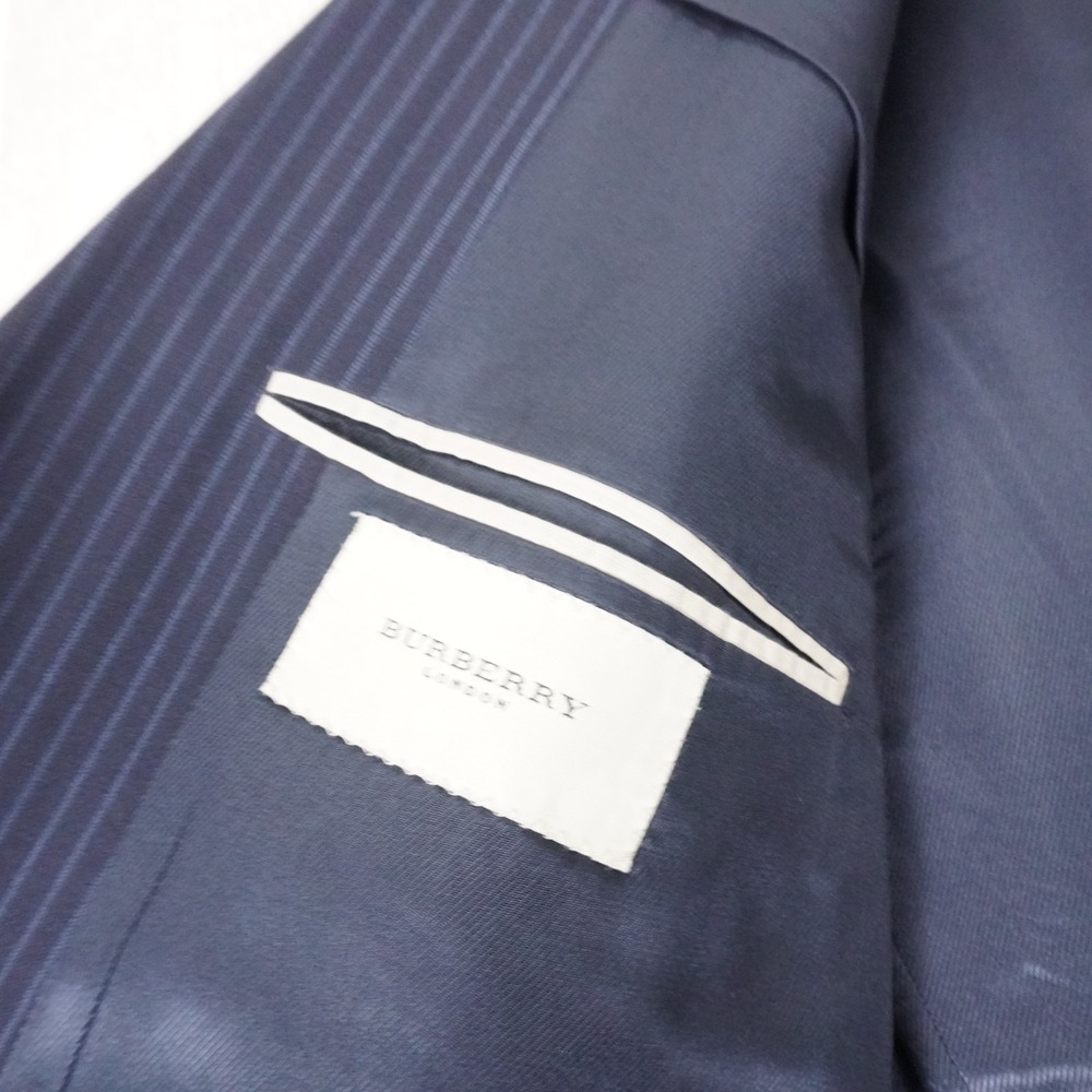 Burberry Pinstripe 100% Wool Blazer Jacket Sports Coat Dark Navy Men's Sz 46L - Picture 9 of 12